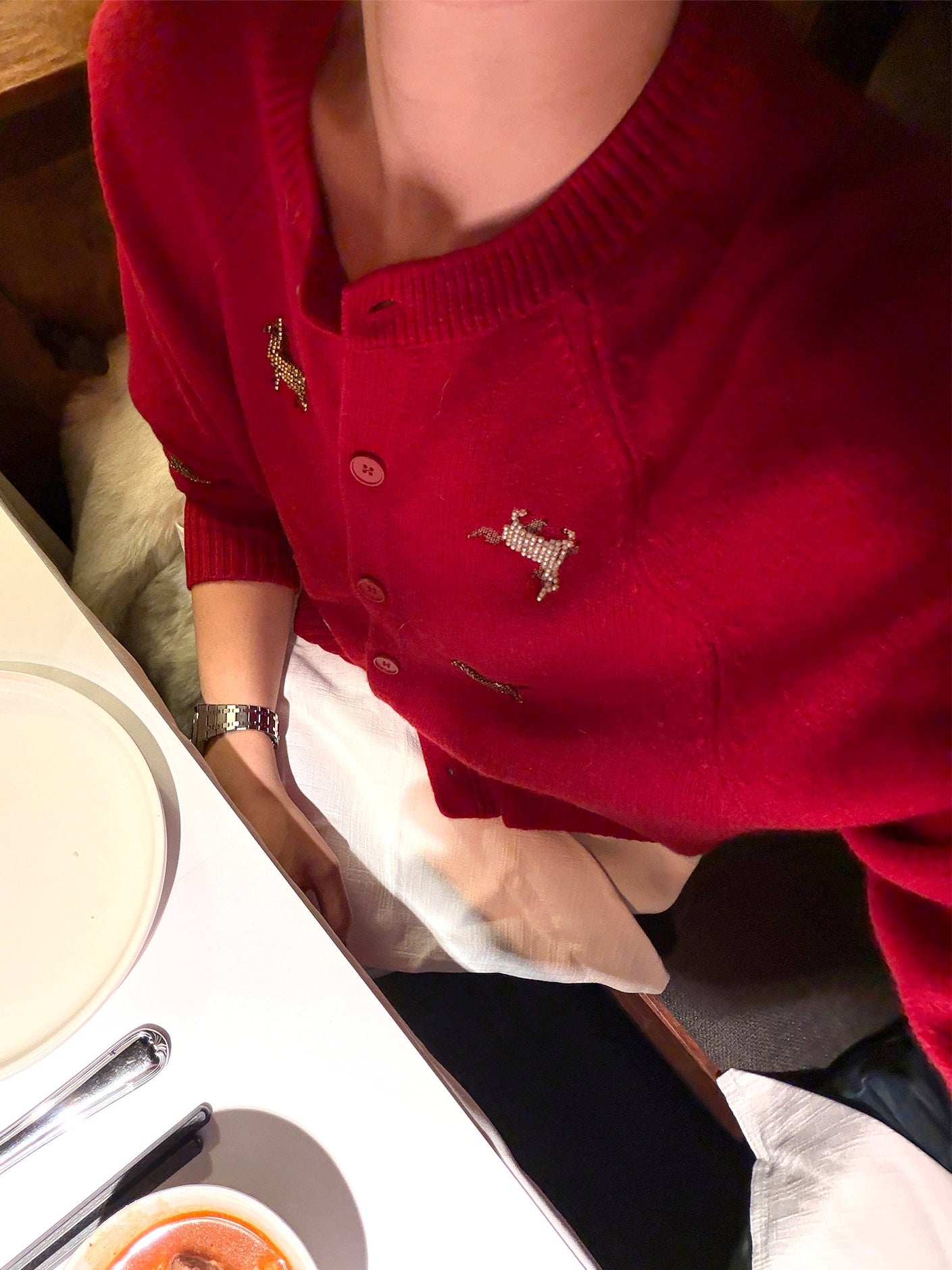 Beaded Embroidery Knit Top Or Cardigan_BDHL8121