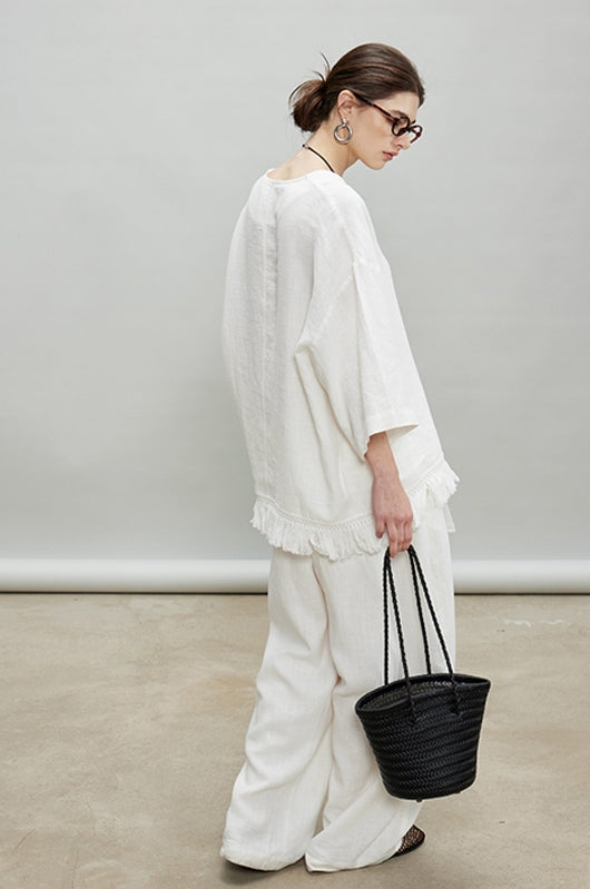 V-Neck Fringe Tops Or Tassel Wide Pants_BDHL7192