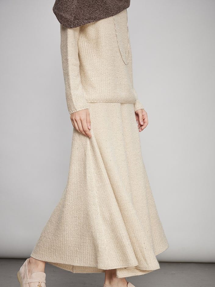 Round-Neck Knit Top Or A-Line Knit Skirt_BDHL7993