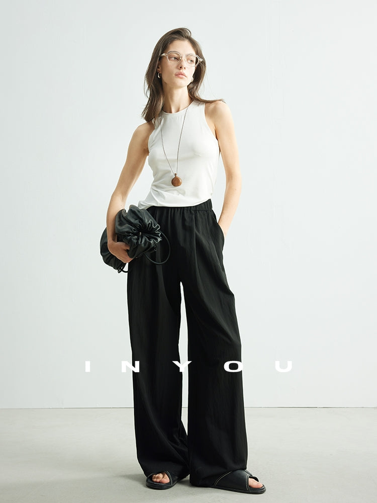 High-Waisted Draped Mop Pants_BDHL7135