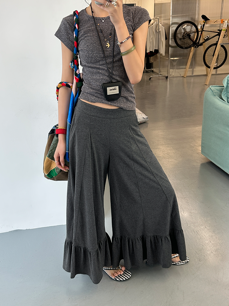 Frilled Wide-Leg Pants_BDHL7258