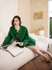 Green Tweed Jacket Or Skirt_BDHL6842