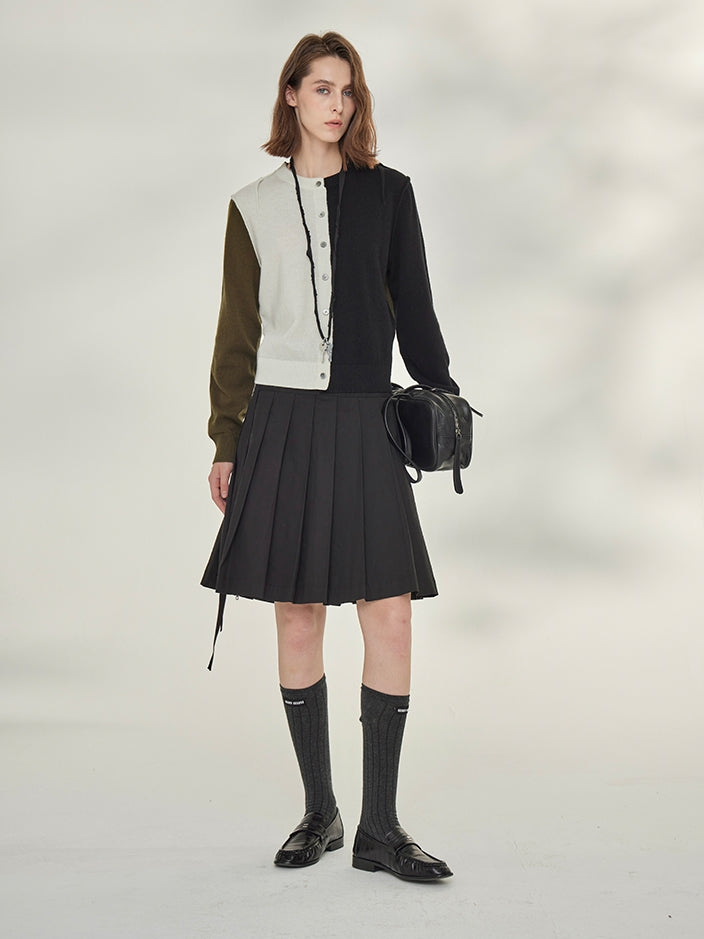 Contrast-Color Knit Cardigan_BDHL7745