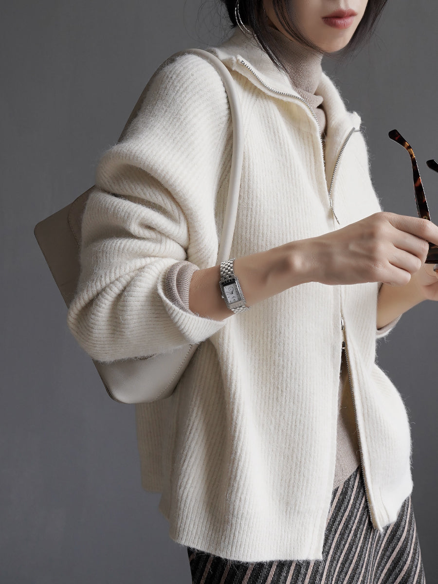 Zip-Up Knitted Cardigan_BDHL7935