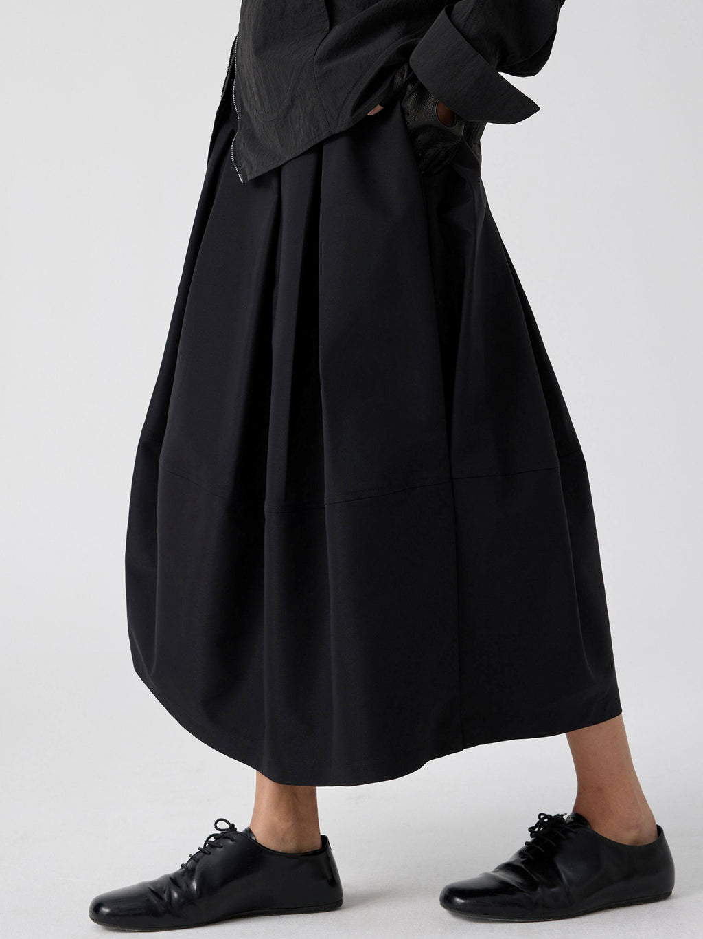 Pleated Bubble Long Skirt_BDHL8168