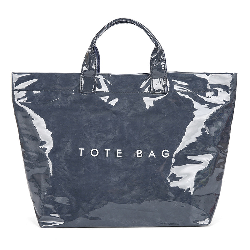 Retro Waterproof Patent Tote Bag_BDHL8200