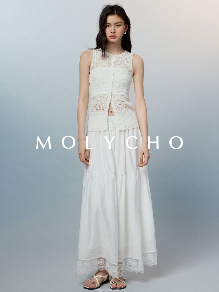 Knitted Hollow Sleeveless Tops_BDHL7433