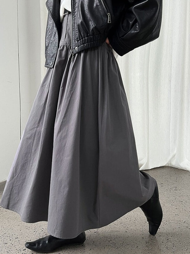 High-Waisted 3D Pleated Skirt_BDHL8043