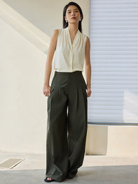 High waisted slimming pants are modern and relaxed, ultra-modern wide pants, slim straight slim casual pants for women 