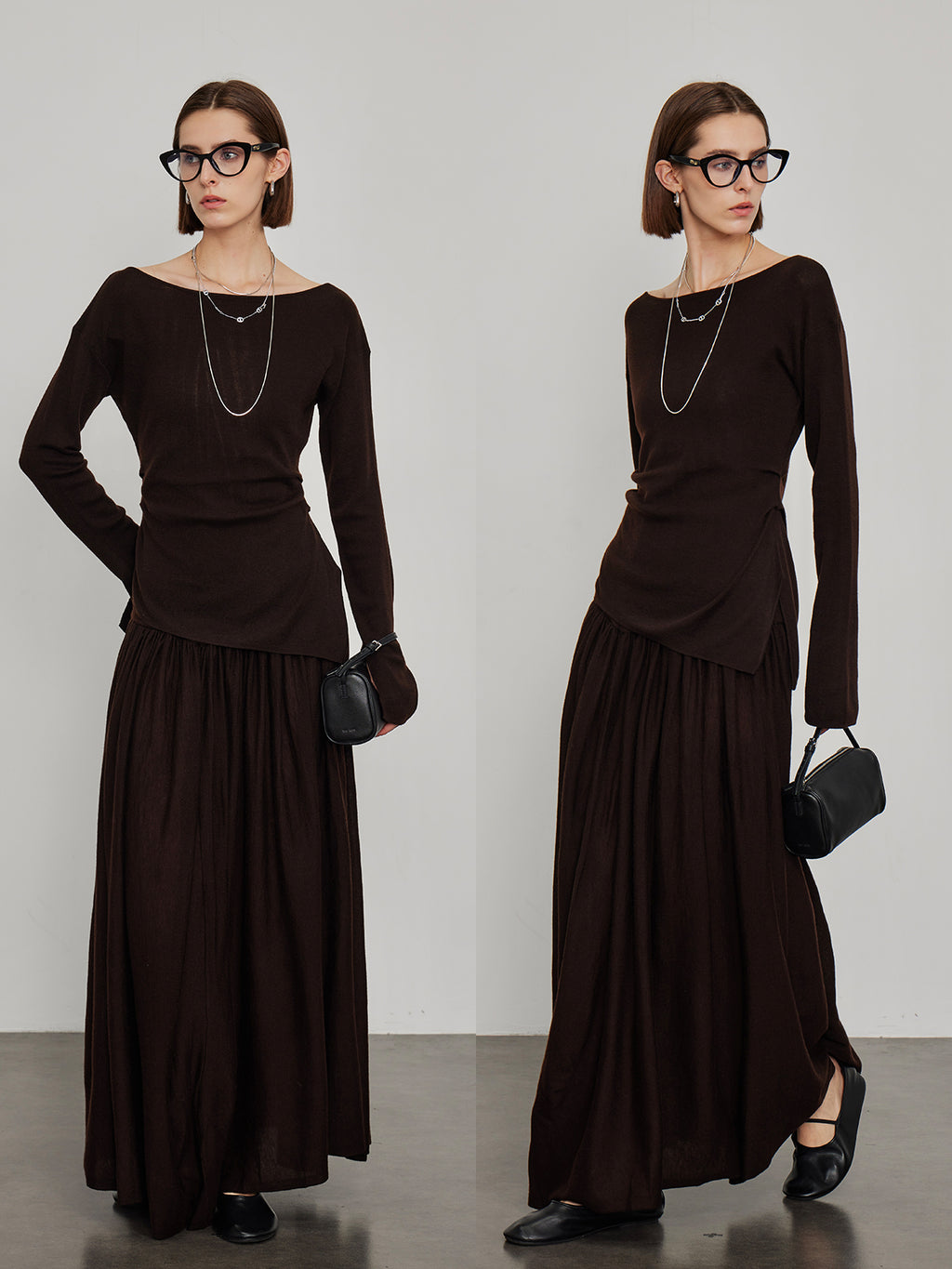 Knitted Slit Tops or Pleated Skirt_BDHL6450