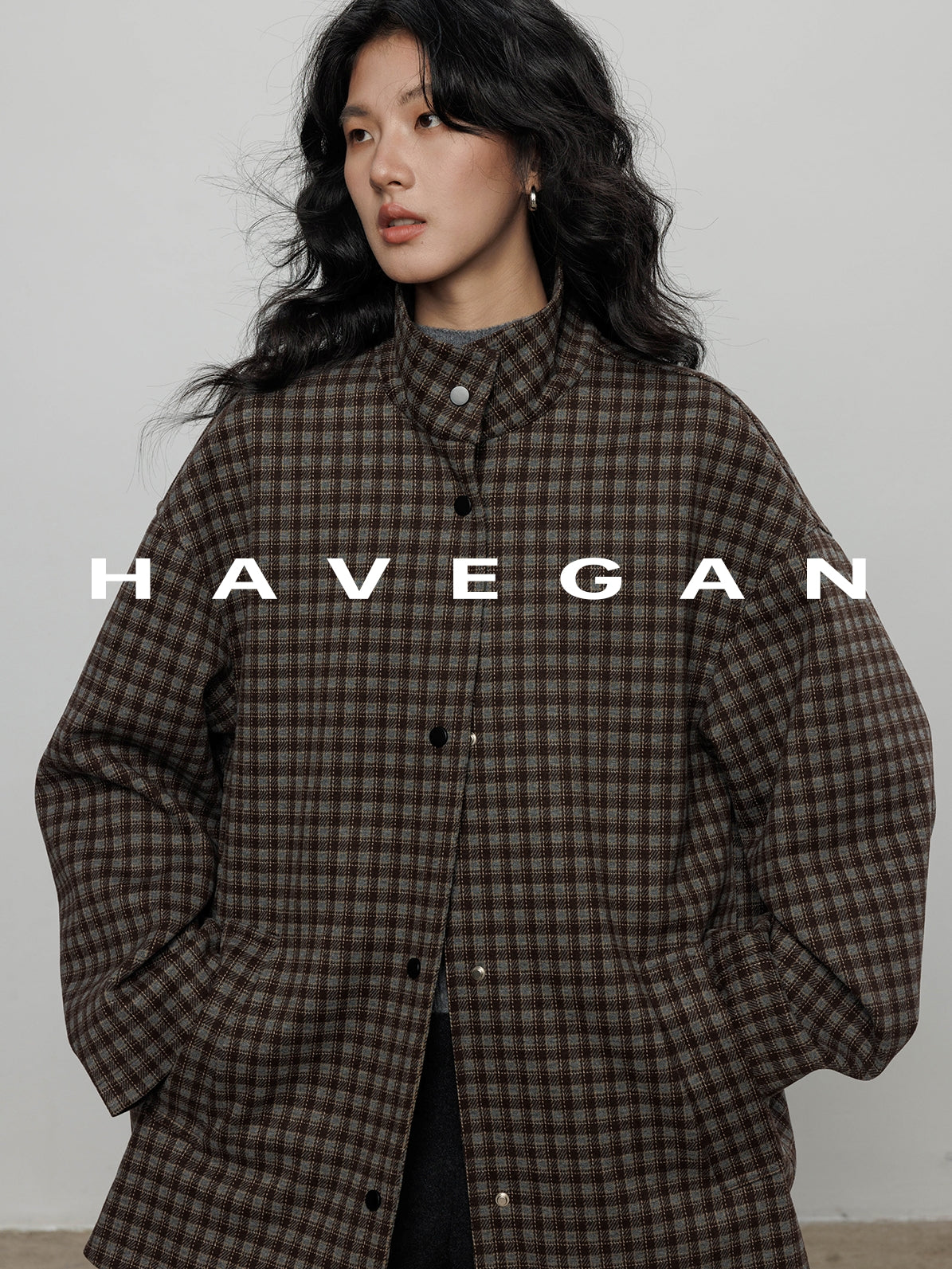 立領格紋上衣_BDHL7961