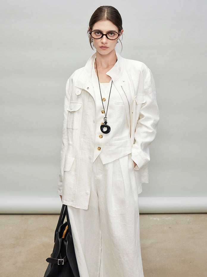 Stand-Up Collar Shirt Jacket_BDHL7278