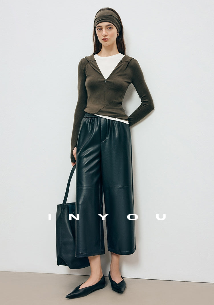 寬鬆七分皮褲_BDHL7907