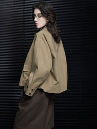 Khaki Short Work Jacket_BDHL6977