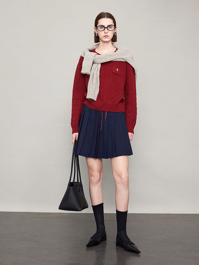 College String Pleated Skirt_BDHL6618