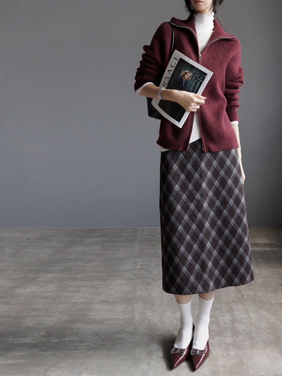 Zip-Up Knitted Cardigan_BDHL7935