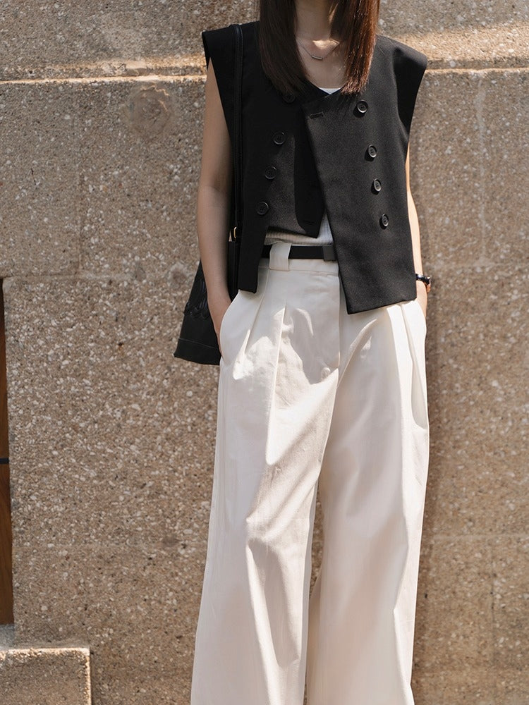 Black Double-Breasted Gilet_BDHL7151