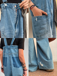 Ripped Jeans Bib Pants_BDHL5945