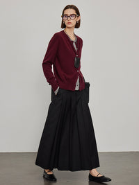 Pressed Pleated Long Skirt_BDHL6444