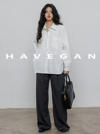 Hem Slit Design Shirt_BDHL7231
