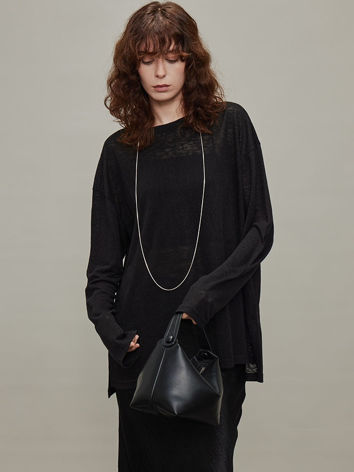 Loose Long-Sleeved Sheer Tops_BDHL6328