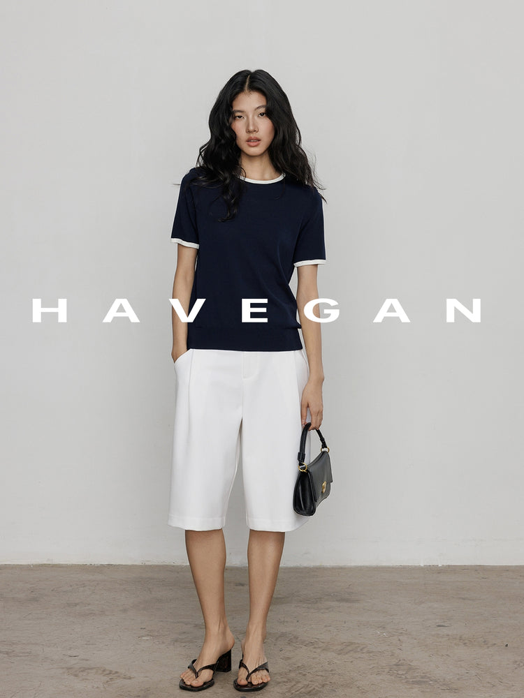 Lightweight Contrast Color Tops_BDHL7401