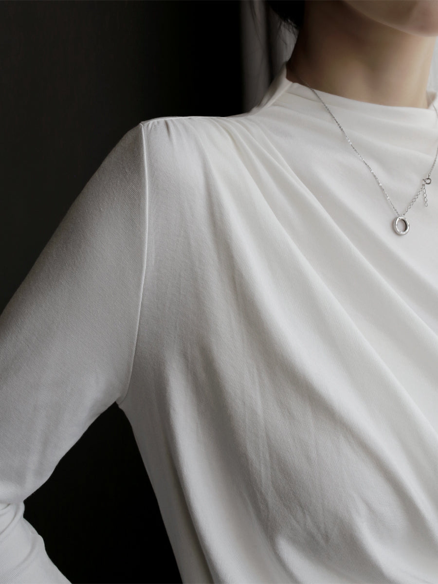One-Line Pleated Slim Tops_BDHL7766