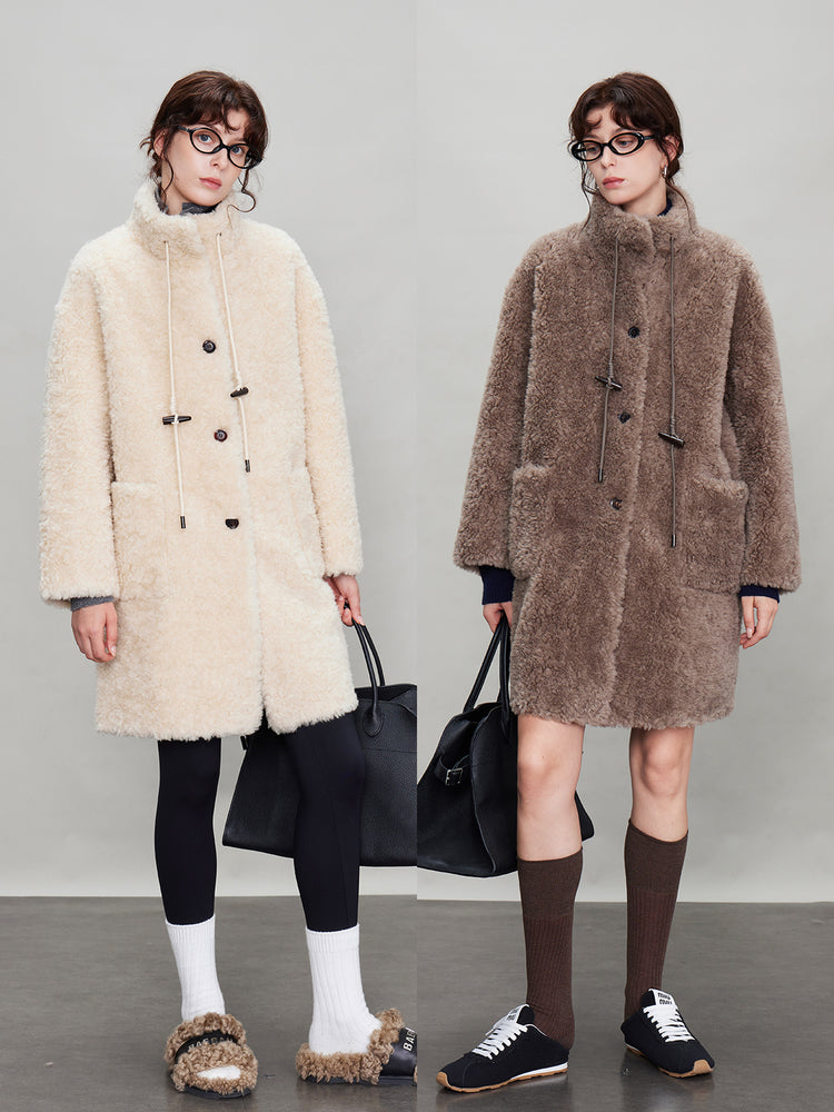 Stand Collar Thick Fur Long Jacket_BDHL6924