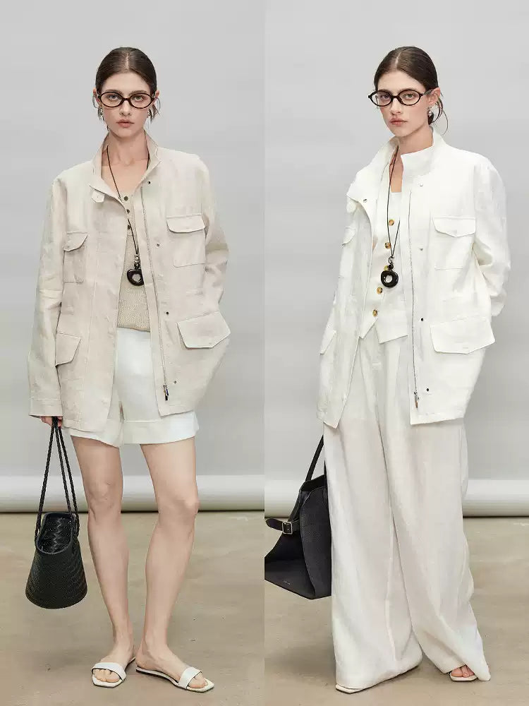 Stand-Up Collar Shirt Jacket_BDHL7278
