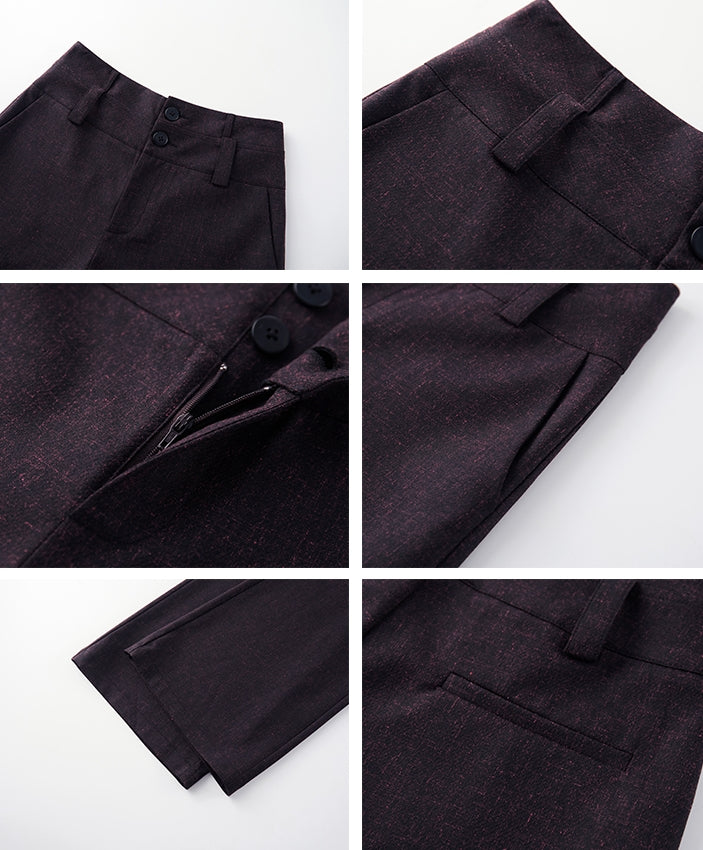 Purple Textured Suit Pants_BDHL8002