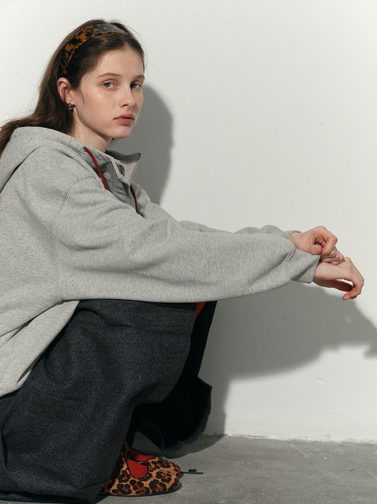 Half-Zip Hooded Sweatshirt_BDHL8158