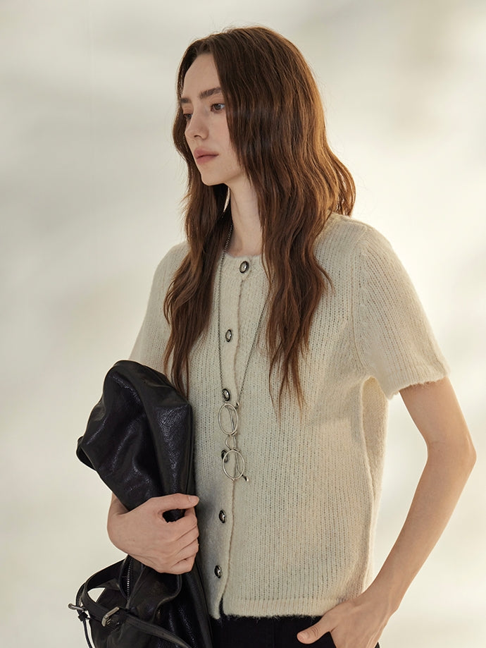 Round-Neck Knit Cardigan_BDHL7736