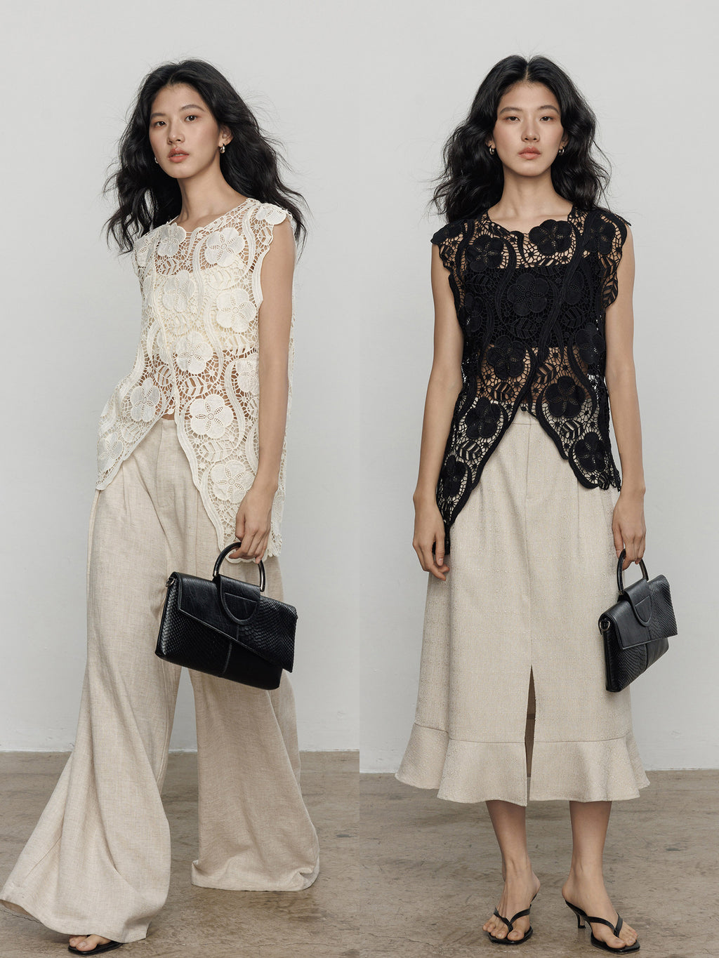 Floral Lace Sleeveless Top_BDHL8357