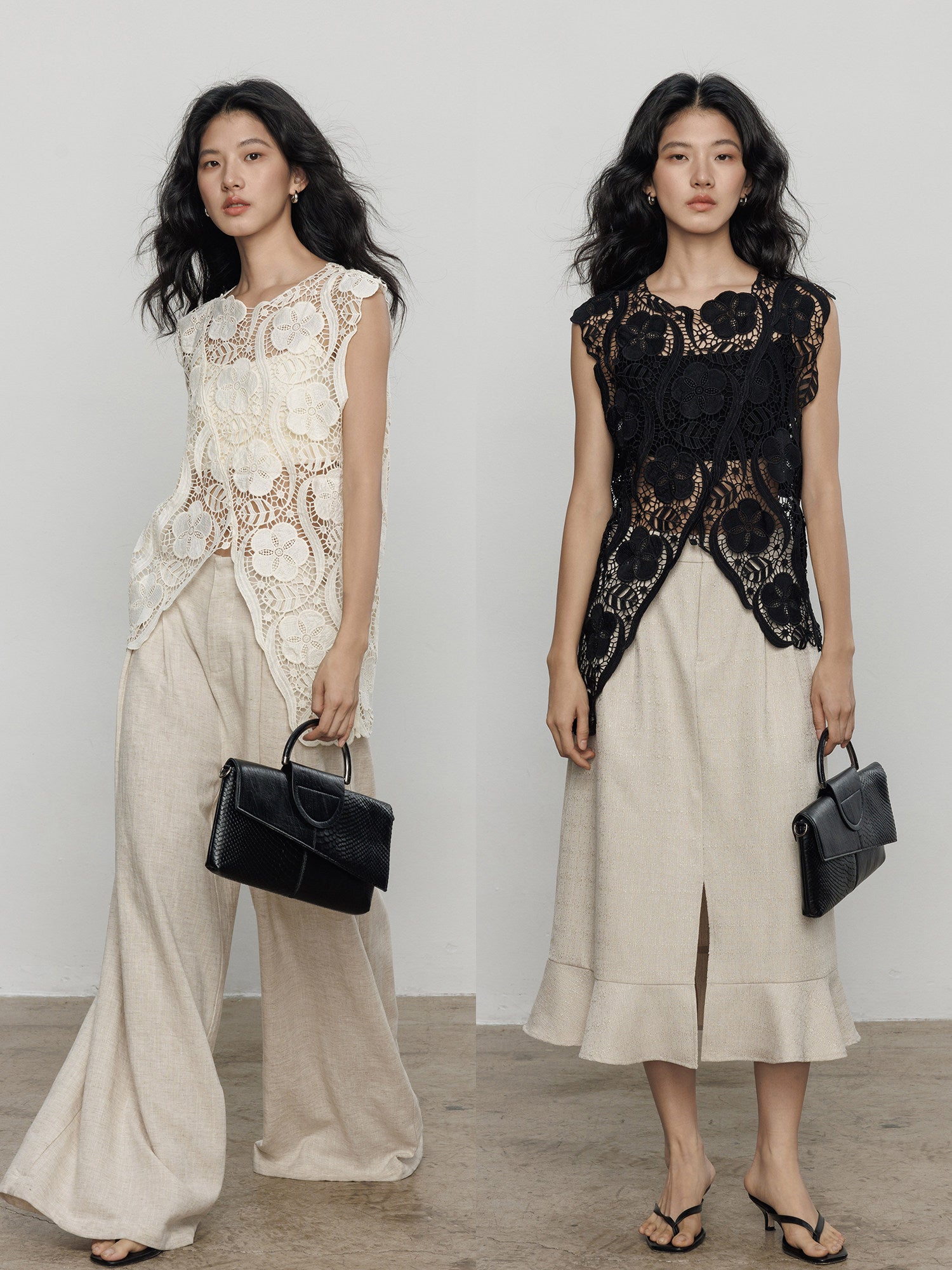 Floral Lace Sleeveless Top_BDHL8357