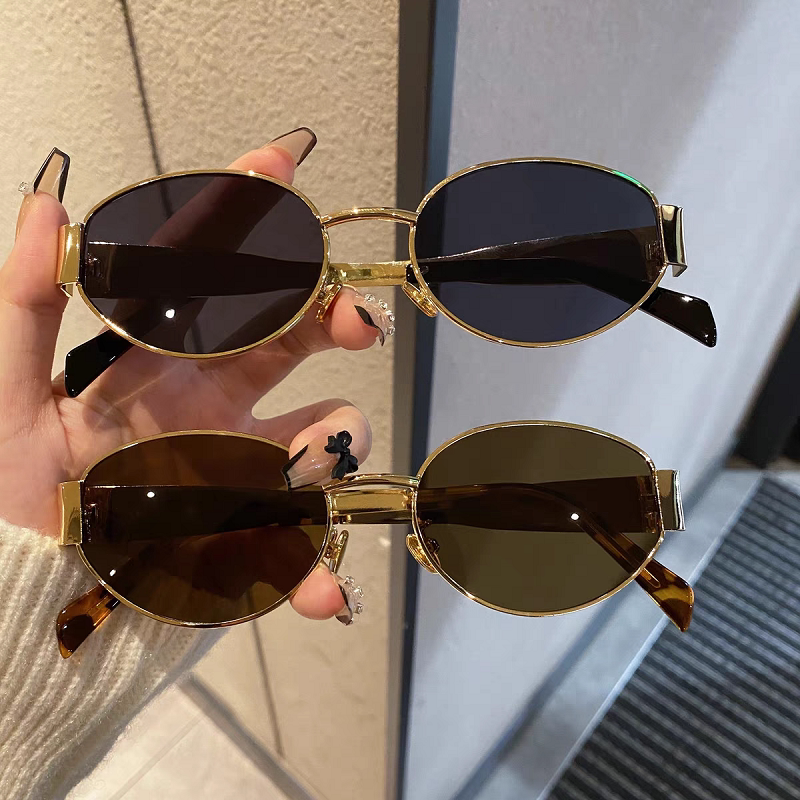Rimless Oval Metal Sunglasses_BDHL8376