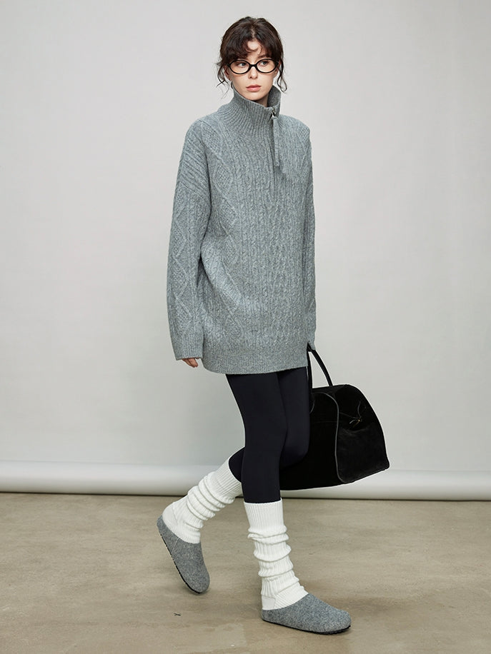 Stand Collar Half-Zip Tops_BDHL7936