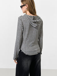 Striped Hooded Slim-Fit Sweatshirt_BDHL7002