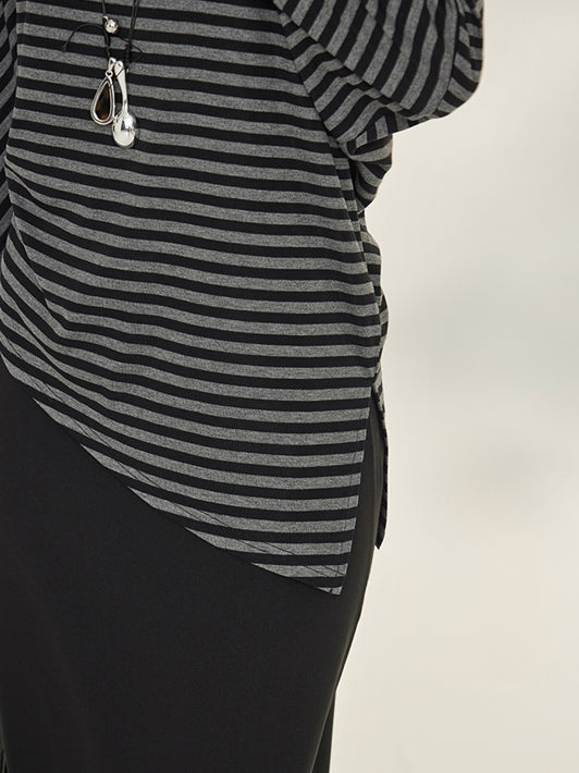 Striped Tops Or Stretch Slim Skirt_BDHL7739