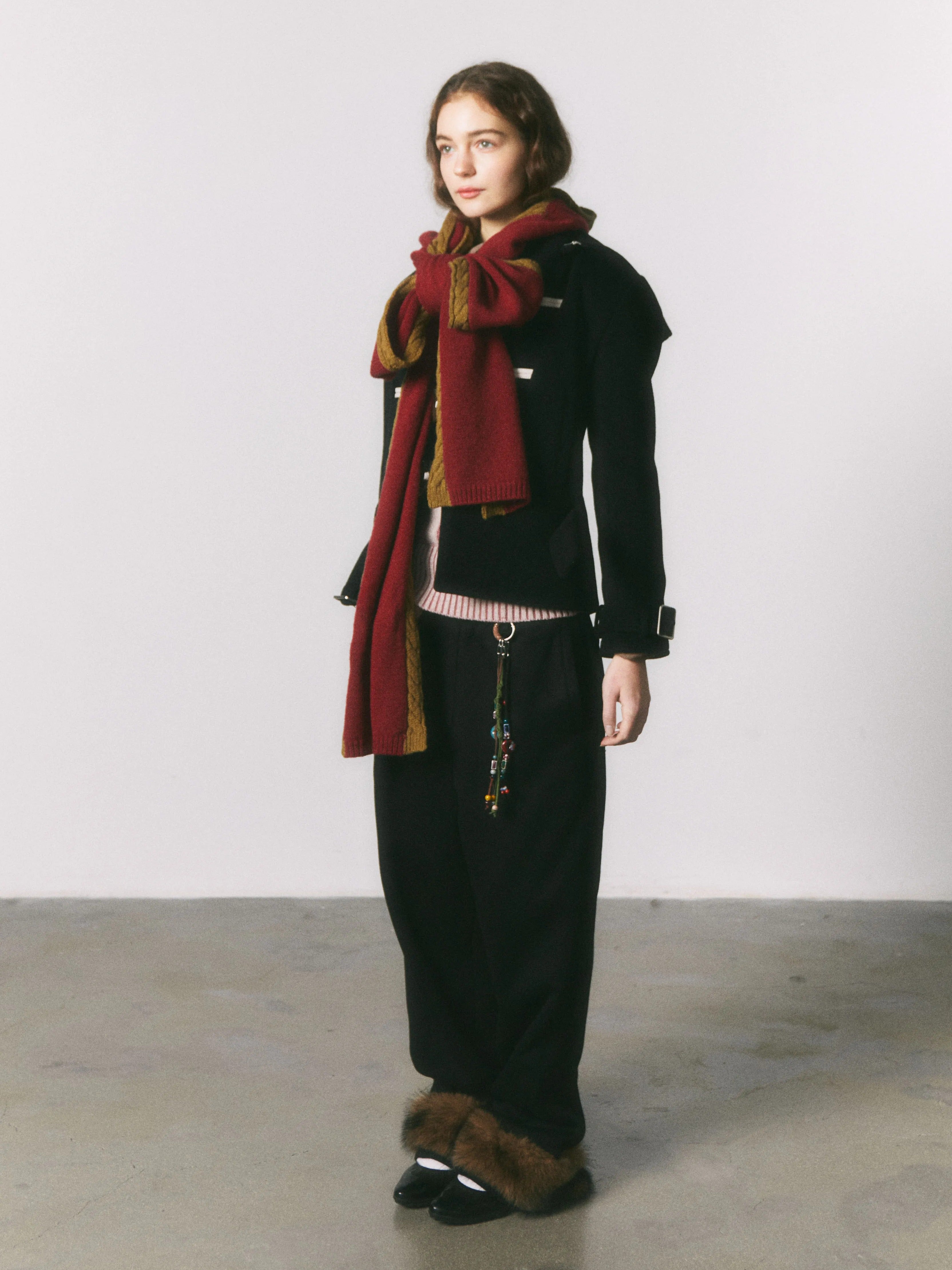 Contrast Colour Hooded Scarf_BDHL6963