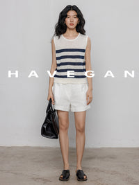 Round Neck Sleeveless Tops_BDHL7233