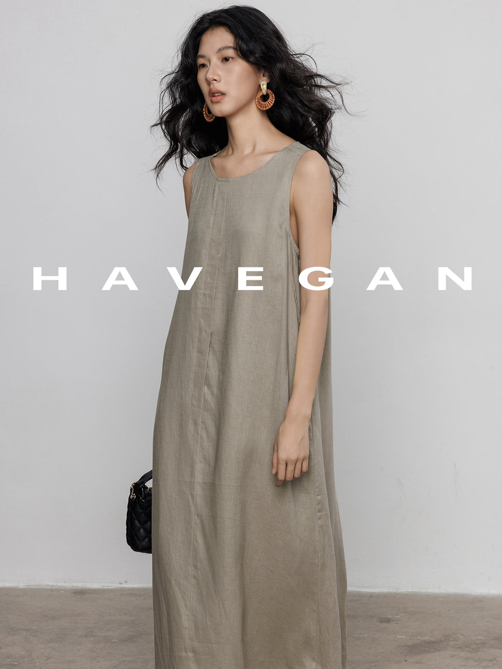 Round Neck Sleeveless Dress_BDHL7585