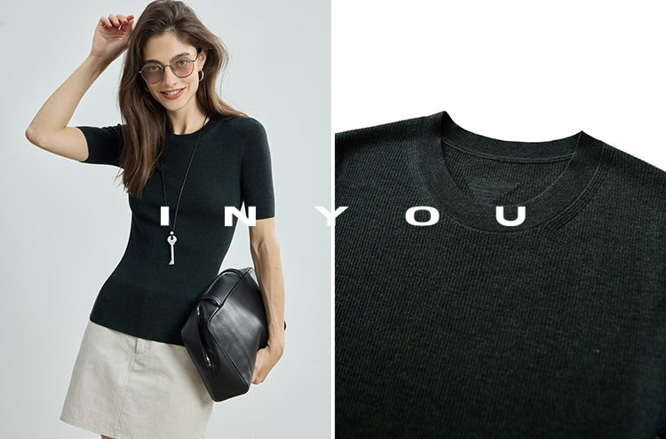 Round-Neck Seamless Slim-Fit Tops_BDHL7715