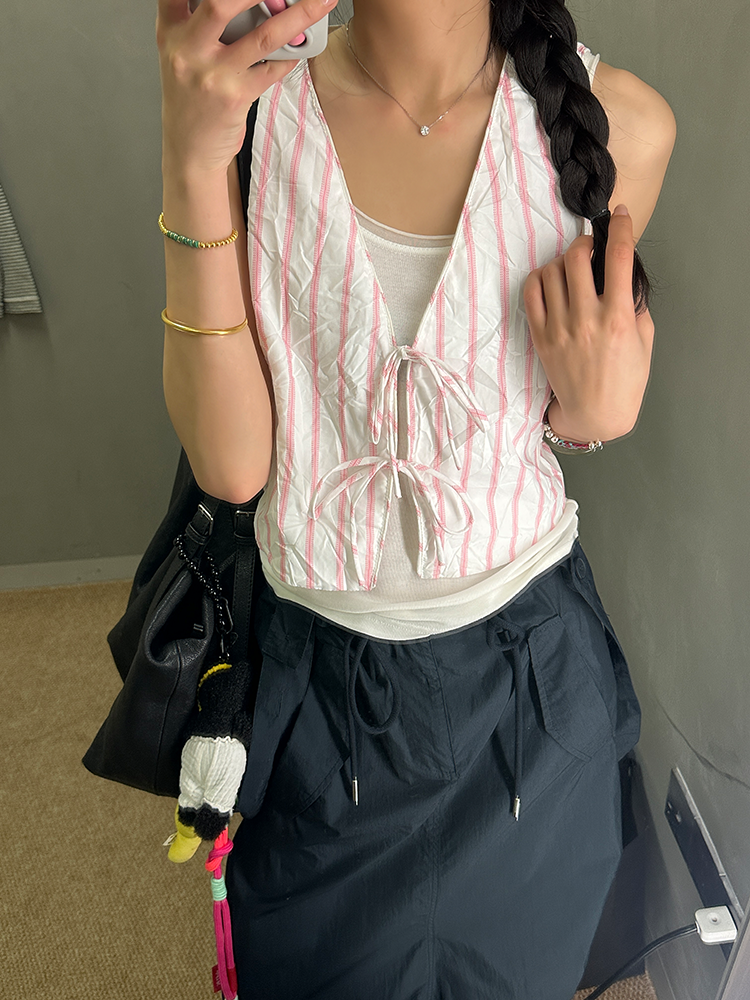 Crumpled Striped Vest_BDHL7249
