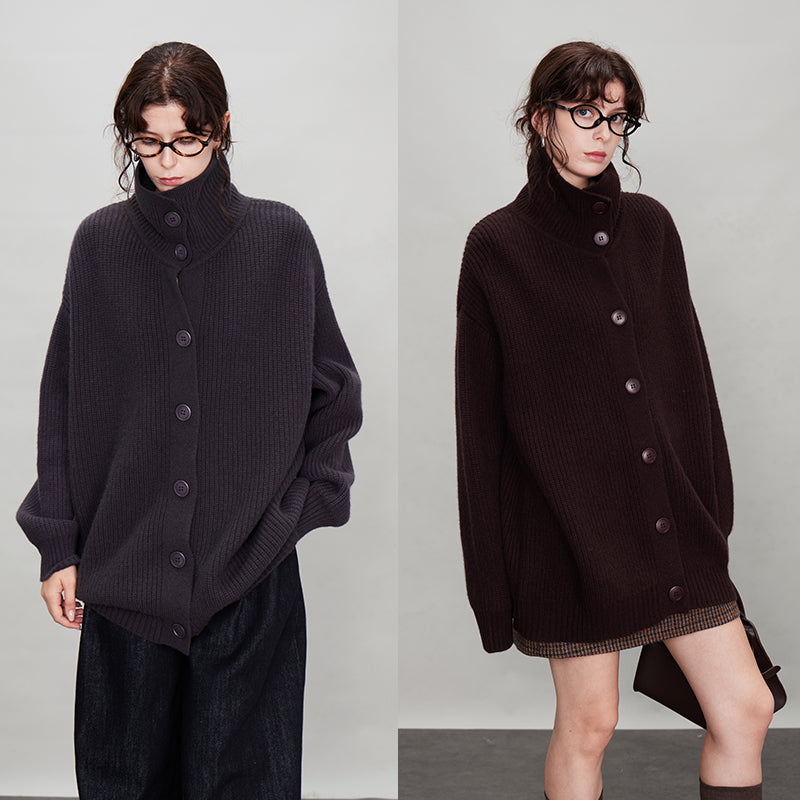 厚針織長版翻領開襟衫_BDHL7942