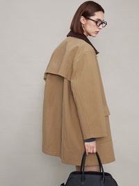 Retro Corduroy Collar Long Jacket_BDHL6607