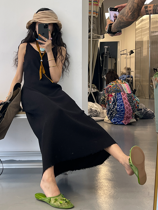 Slim-Waist Suspender Dress_BDHL7544