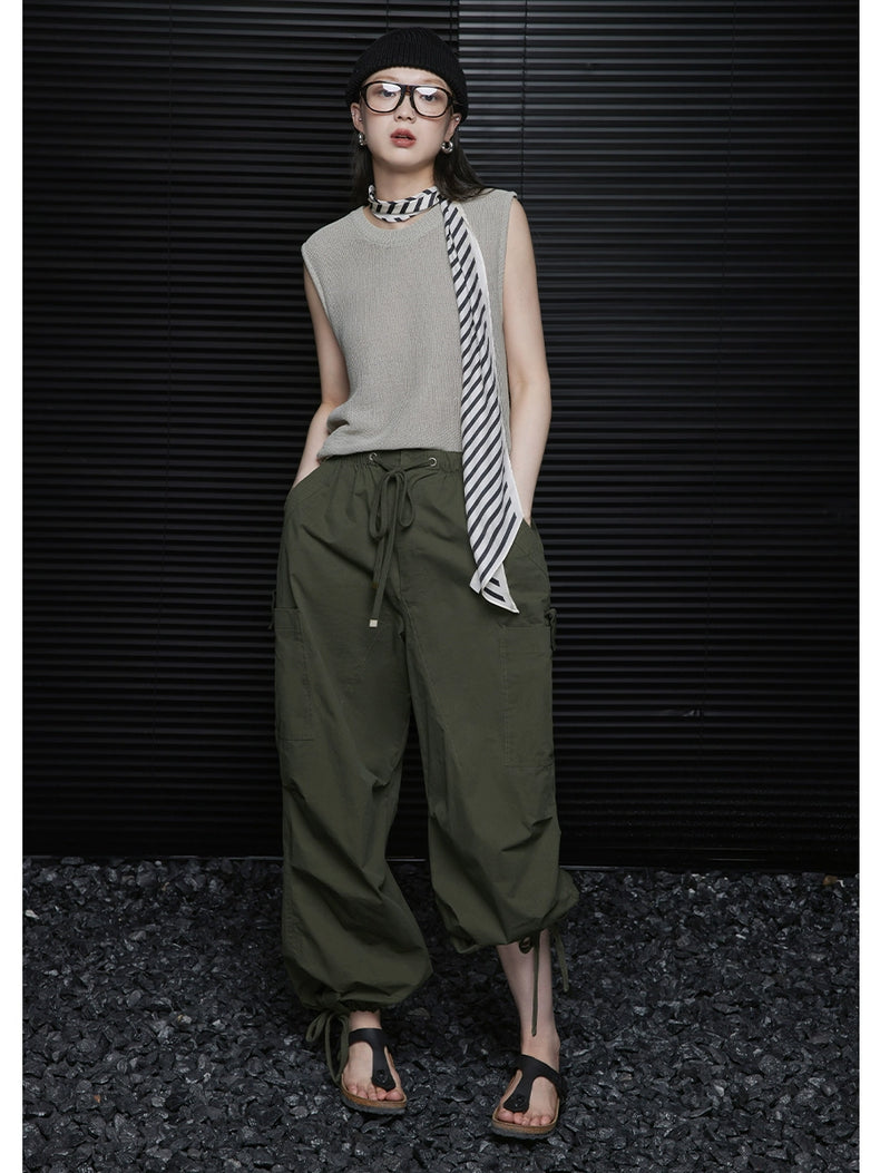 Military Green American Wide Pants_BDHL5897