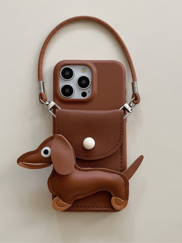 臘腸犬 iPhone 手機殼綁帶_BDHL7857