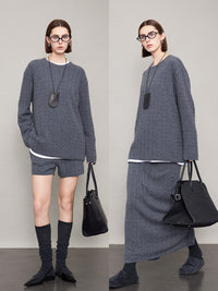 Cable Knit Sweater Or Shorts Or Skirt_BDHL6603