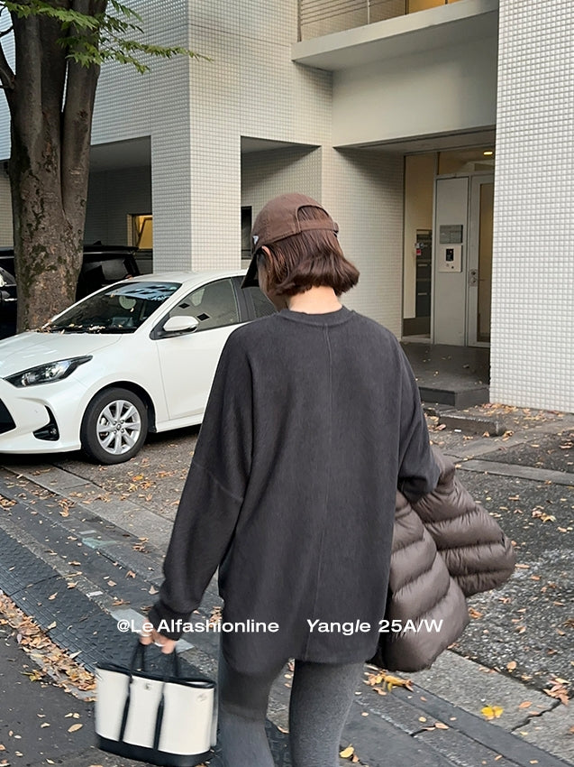 Crew Neck Relaxed Fit Sweatshirt_BDHL8006